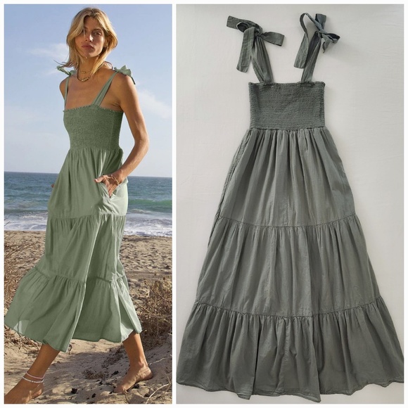 XiRENA Dresses & Skirts - XIRENA Lorraine Tiered Maxi Dress in Olive Green - Size XS
